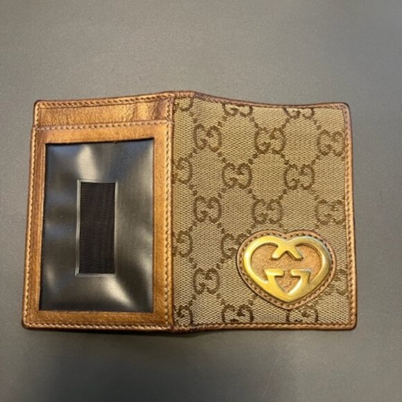 Gucci Monogram Card Case with Copper Leather & Heart Logo - Picture 4 of 4
